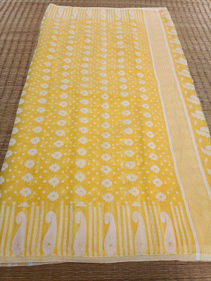 Happy Creation Woven Jamdani Handloom Cotton Blend Saree(Multicolor)