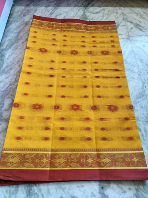 Bikash Dutta Fashion Self Design Tant Pure Cotton Saree(Blue)