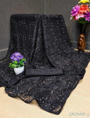 Saadhvi Digital Print Banarasi Georgette Saree(Black)
