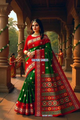 kalyani nx Floral Print Sambalpuri Pure Cotton Saree(Multicolor)