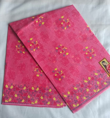 Minu Fashion Woven, Printed, Digital Print Bollywood Pure Cotton Saree(Pink)