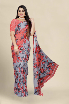 Suntex Printed Daily Wear Georgette Saree(Red)