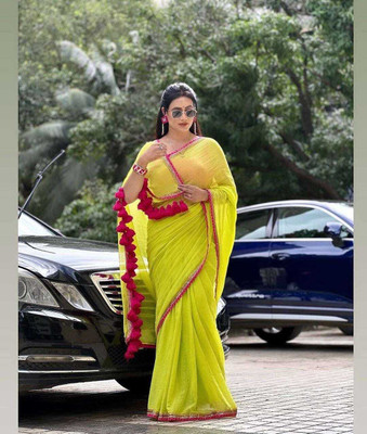 RAJ DARBAR Embellished Tant Georgette Saree(Multicolor)
