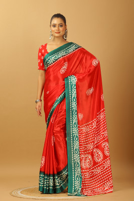 nirmal creation Self Design Bollywood Crepe Saree(Red)