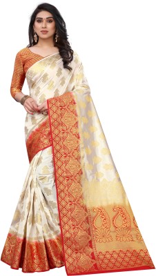 Perfect Wear Self Design Banarasi Cotton Silk Saree(Multicolor)