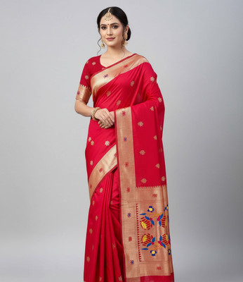 KOMAL NX Woven Banarasi Art Silk Saree(Pink)