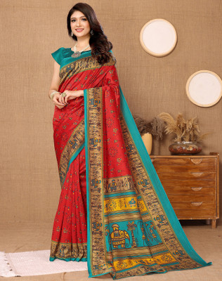Anmi Self Design Bollywood Art Silk Saree(Red)