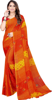 Suali Self Design Bollywood Georgette Saree(Orange)
