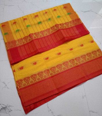Aishani tant saree ghar Self Design Tant Pure Cotton Saree(White)