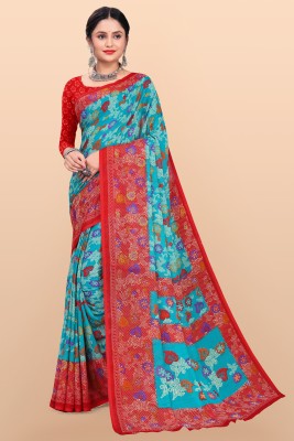 Leelavati Printed Daily Wear Georgette Saree(Light Blue)