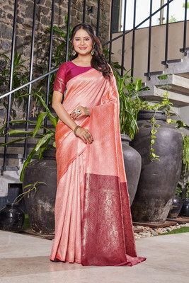 MANJULA SAREE Woven Banarasi Cotton Silk Saree(Cream)