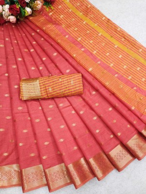 ASHTA Woven Assam Silk Pure Silk, Art Silk Saree(Pink)