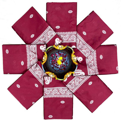 SHWENILA Solid/Plain Assam Silk Pure Silk Saree(Purple)