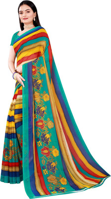 Suali Printed Daily Wear Georgette Saree(Green)