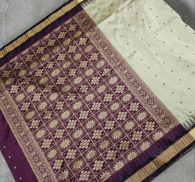 AJMERA FAISHON Temple Border Sambalpuri Art Silk Saree(Multicolor)