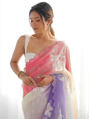 Divastri Ombre Bollywood Jimmy choo Saree(Multicolor)
