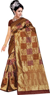 gurukripa fashion Woven Banarasi Jacquard Saree(Pink)