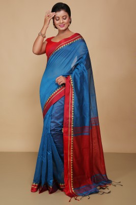 BENGAL HANDLOOM Woven Handloom Art Silk Saree(Dark Blue)