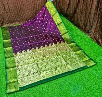 Spewim Woven Banarasi Art Silk Saree(Purple)