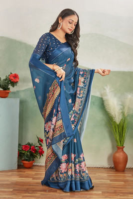 Rashmiwala Printed Bollywood Viscose Rayon Saree(Pink)