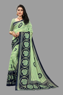 Vimalnath Synthetics Printed Mysore Georgette Saree(Green)