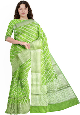 Sona sarees Self Design Banarasi Georgette Saree(Light Green)