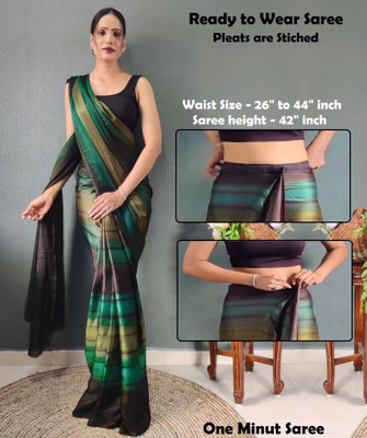 Riddhi textile Hub Ombre Leheria Chiffon Saree(Green)