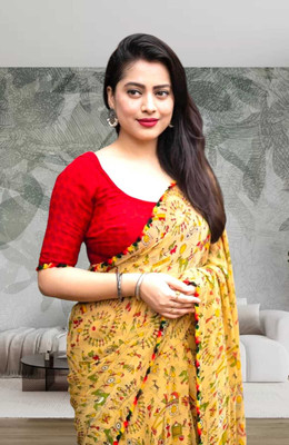 S.R.TEXTILES Self Design Bollywood Georgette Saree(Beige)