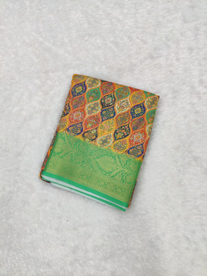 FEMORI Printed Banarasi Silk Blend Saree(Multicolor)