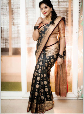 Kims Lifestyle Woven Banarasi Jacquard Saree(Blue)