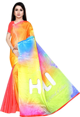 Adiyogi Enterprise Digital Print Bollywood Crepe Saree(Multicolor)