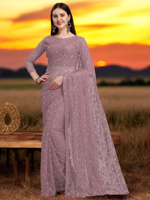 Fashion Nexa Printed Bollywood Brasso Saree(Brown)