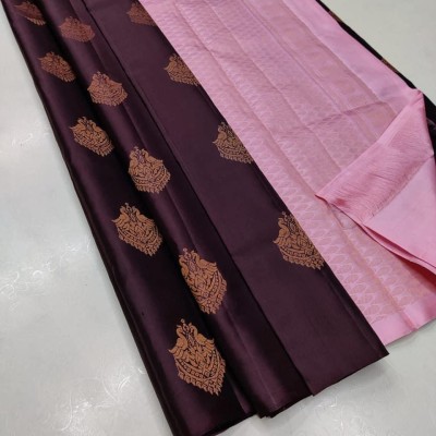 GajGajra Woven Kanjivaram Pure Silk, Art Silk Saree(Magenta, Pink)