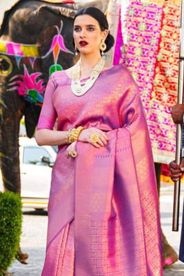 Staffica Lifestyle Printed Kalamkari Silk Blend Saree(Multicolor)