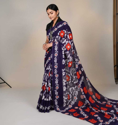 CRAFTWELL Self Design Handloom Pure Cotton Saree(Multicolor)