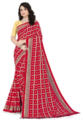 Diva Attire Printed Daily Wear Georgette Saree(Red)