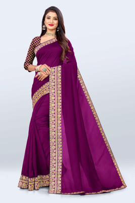 AVSAR TRENDZ Self Design Daily Wear Dupion Silk Saree(Purple)