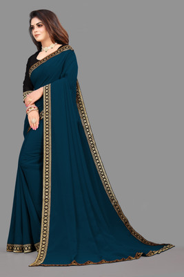 tapovan fashion Self Design Bollywood Chiffon Saree(Dark Green)