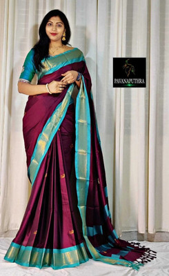 Paithani Woven Kanjivaram Pure Silk Saree(Purple)