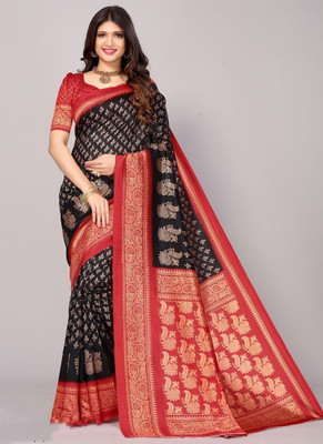 tulsi crution Printed Banarasi Dupion Silk Saree(Multicolor)