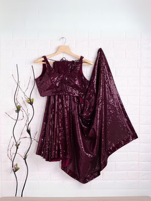 Clemira Embellished Bollywood Georgette Saree(Maroon)