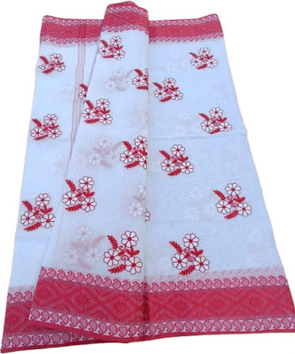Happy Creation Woven Jamdani Handloom Cotton Blend Saree(Multicolor)