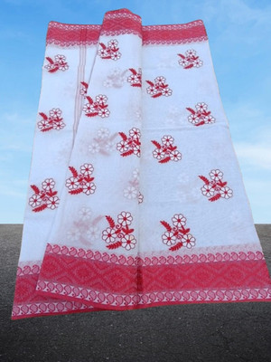 Happy Creation Woven Jamdani Handloom Cotton Blend Saree(Multicolor)