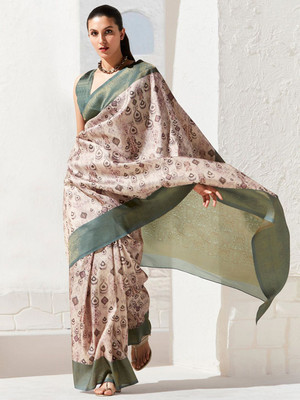 ANOUK Woven Chinnalapattu Silk Blend Saree(Beige)