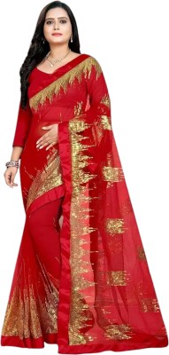 Raquel Embellished Bollywood Georgette Saree(Red)