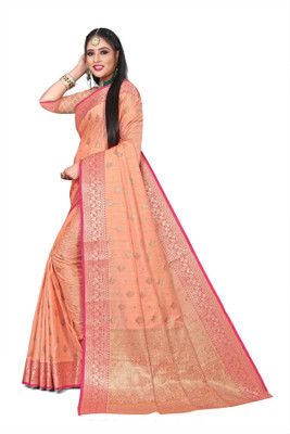 OMBUSINESSHUB Printed Banarasi Pure Silk Saree(Multicolor)