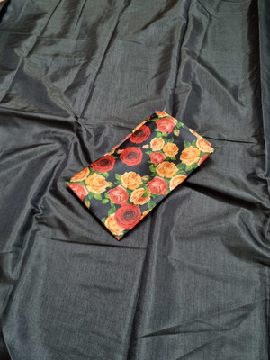 Arpita Fashion Self Design, Solid/Plain Bollywood Pure Silk Saree(Black)