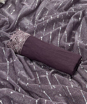 HouseOfCommon Embellished Bollywood Lycra Blend Saree(Grey)