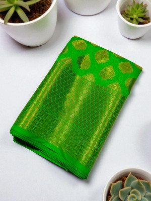 Grihasta Woven Kanjivaram Silk Blend Saree(Green)