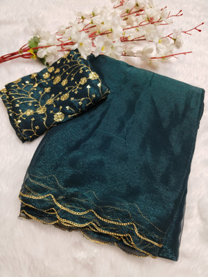CLICKTHEMALL Solid/Plain Bollywood Chiffon Saree(Pack of 2, Multicolor)